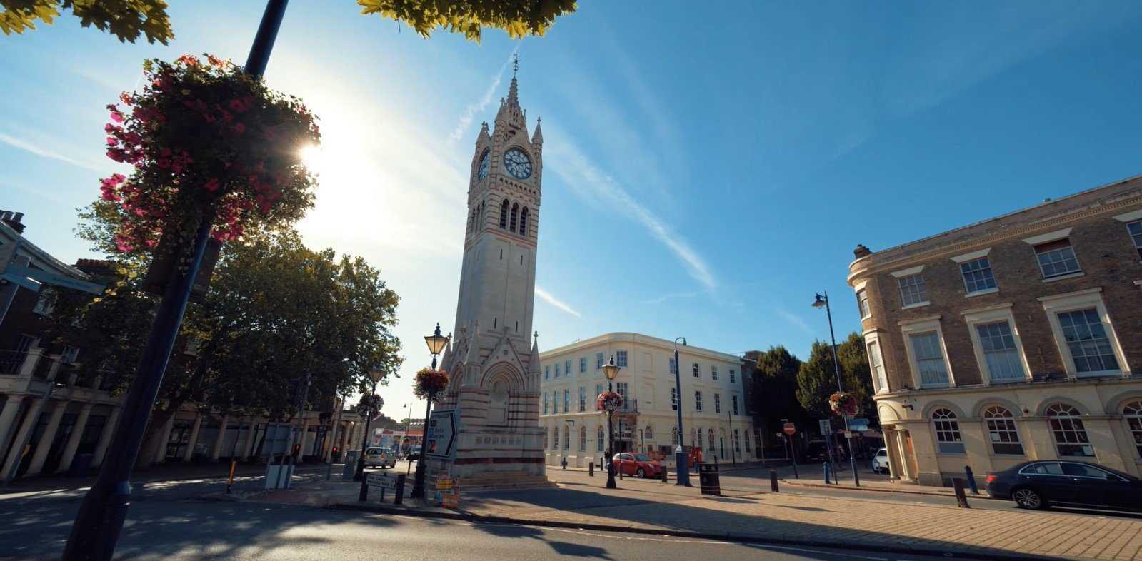 Clock tower banner