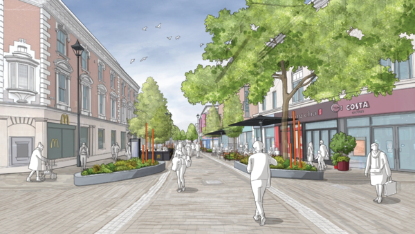 Artist impression for windmill st and king st junction