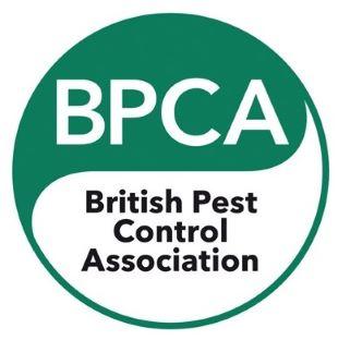BPCA logo. A green and white circle with BPCA - British Pest Control Association text.