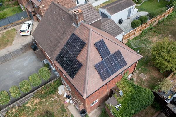 Drone shot solar panels