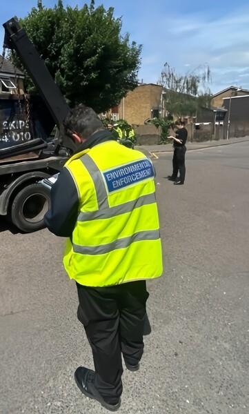 Environmental enforcement with waste vehicle