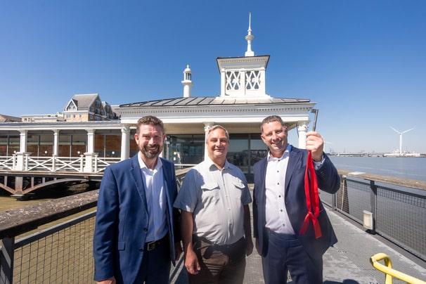 Nick Brown, Deputy Chief Executive Gravesham Council; Cllr John Burden, Leader of Gravesham Council and Sean Collins, CEO and co-founder Uber Boat by Thames Clippers.