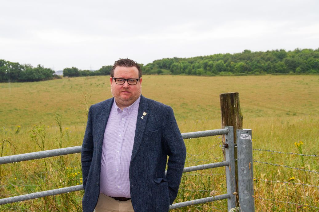 Cllr Shane Mochrie-Cox at Hazels farm