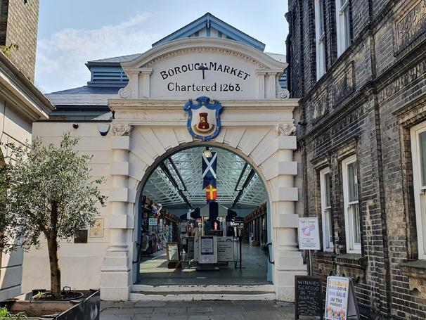 Entrance to the arched doorway of the Borough Market