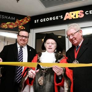 Photo of the Mayor of Gravesham, Cllr Lyn Milner, Freeman Mr. James J. Loughlin J.P and Cllr Shane Mochrie-Cox