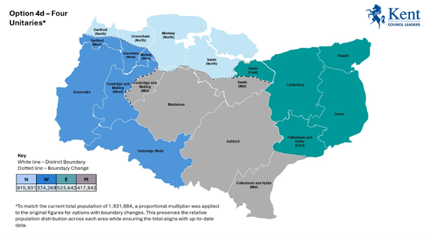 Map showing Option 4d 4 authorities