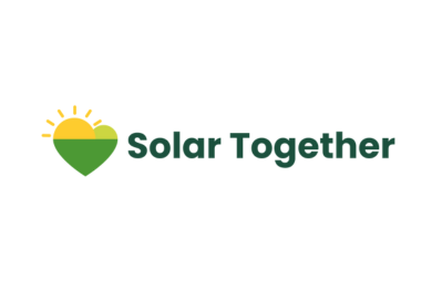 Solar together logo with a heart and sunshine.