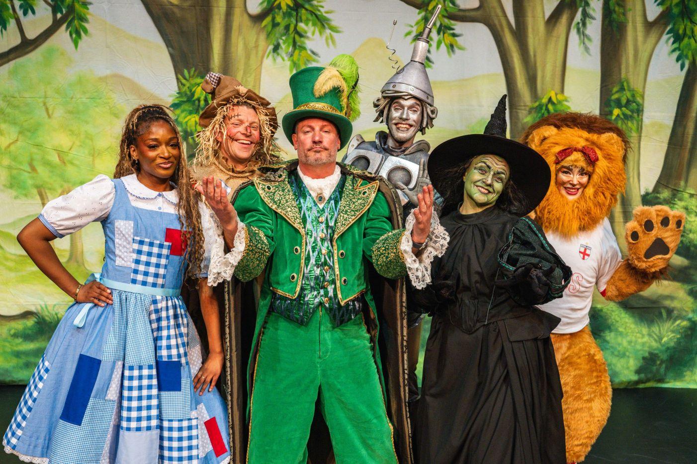 The cast from The Wizard of Oz pantomime production.