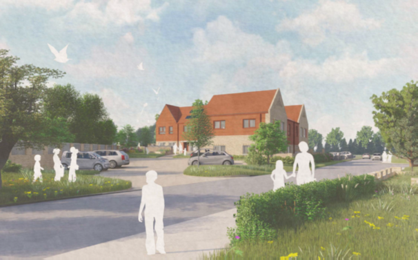 Artist impression of new housing development at Worcester close
