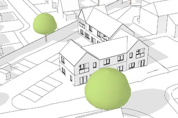 Planning sketch of property outline at Worcester close