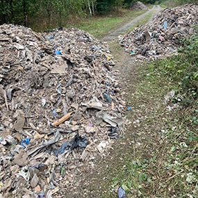image of waste dumped over fields