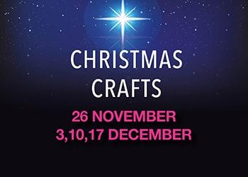 Text reads: Christmas crafts, weekends from 26 November