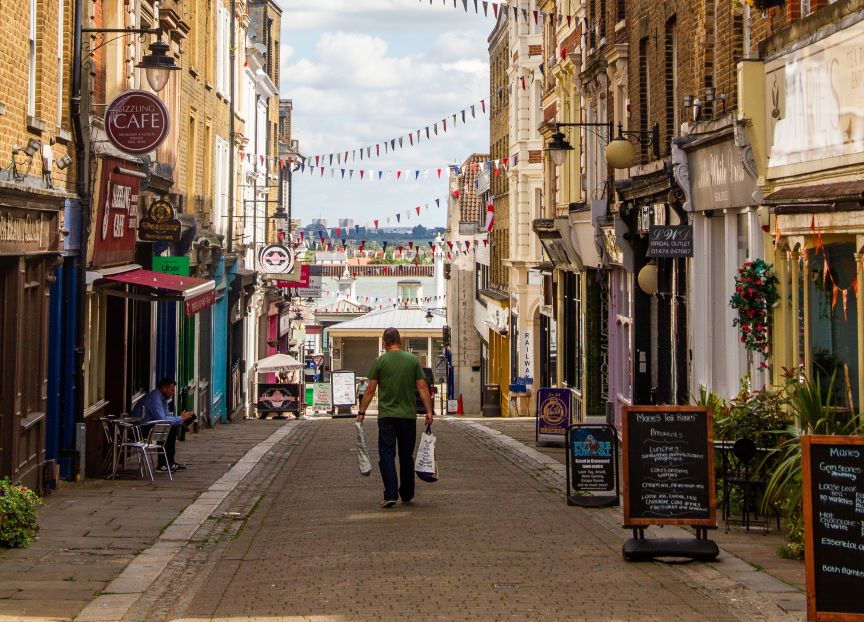 Walking down high street gravesend toward the waterfront