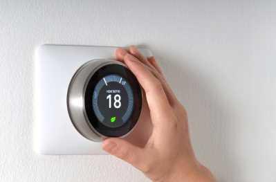 Thermostat on wall